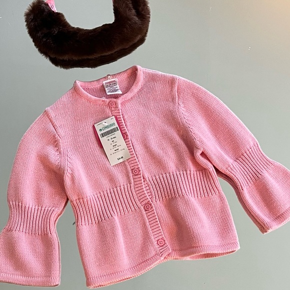 Vintage Gymboree NWT Pink Knit Sweater  Detachable Collar 18-24M Giraffe Club - Picture 10 of 12